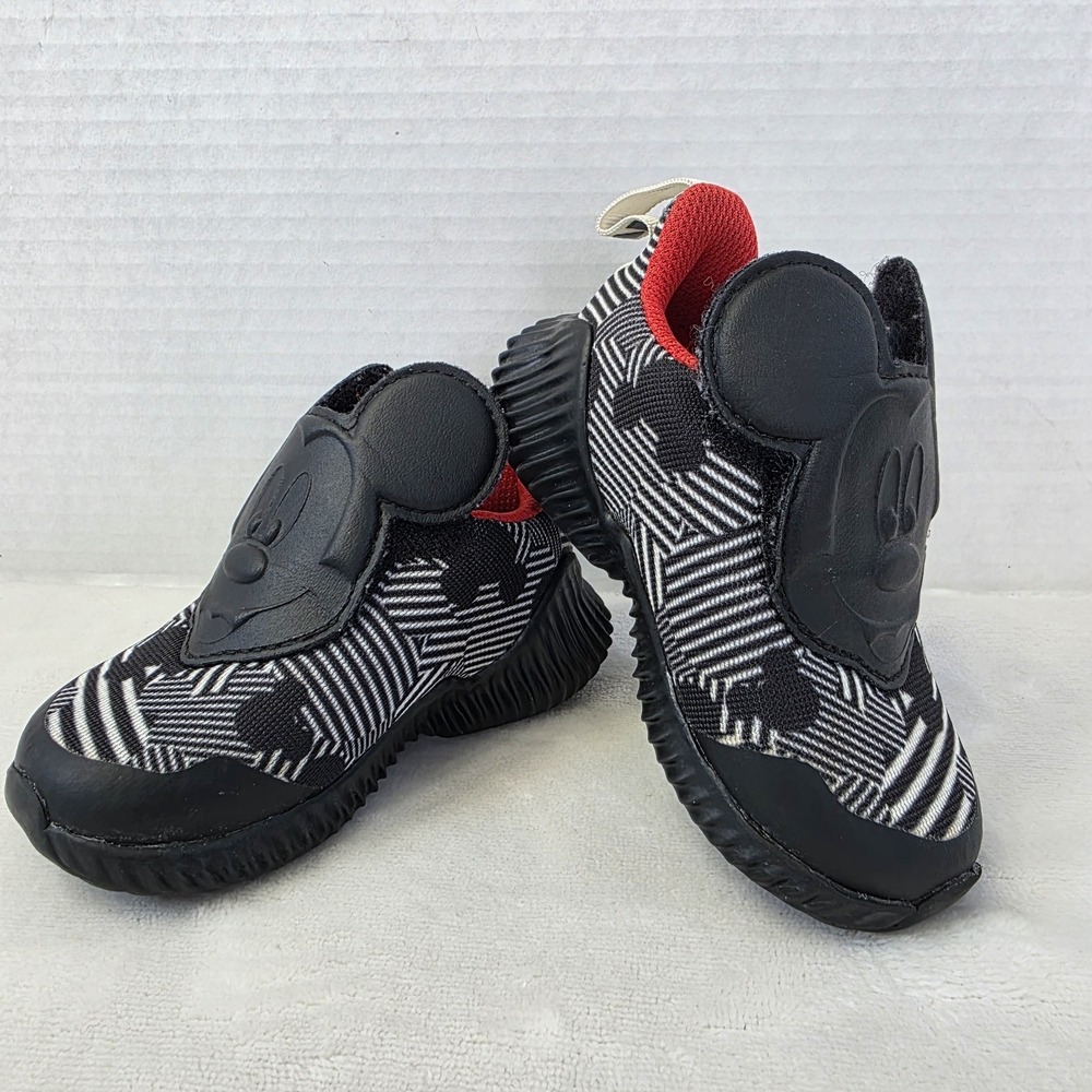 Adidas Disney Mickey Mouse Black White Red D96916 Toddler Kids Sz 5K 5C